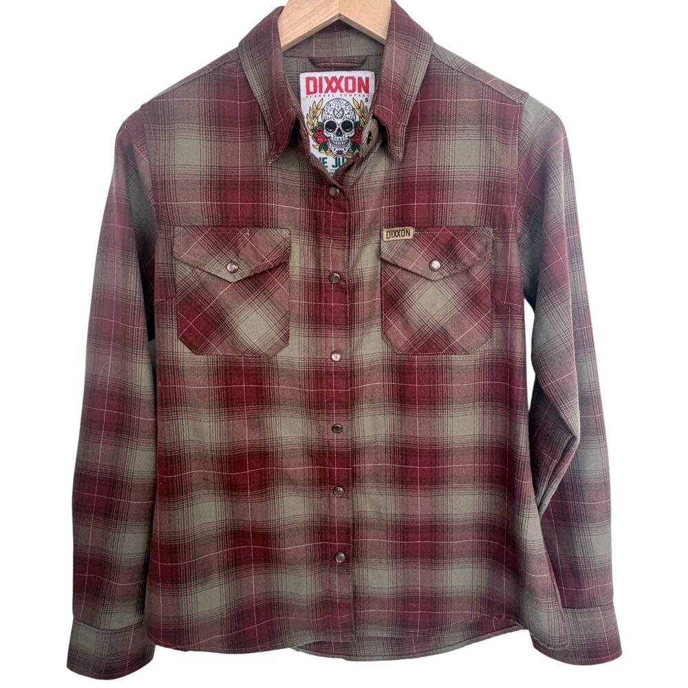 Dixxon The Juarez Flannel Shirt Mens Small Plaid Snap Front